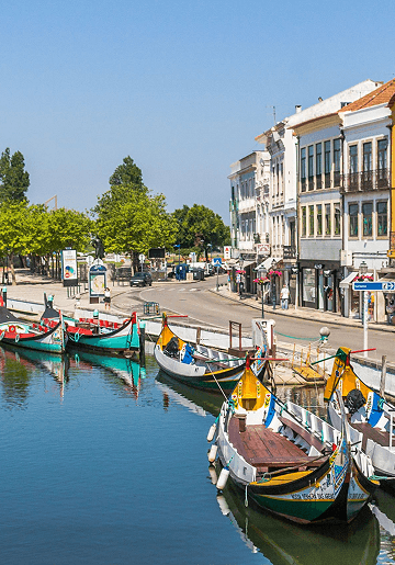 Colorful boats on a canal